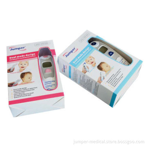 Dual-mode Infrared Thermometer, Forehead and Ear Mode, 20 Groups of Memories, LCD Display wit Alarm